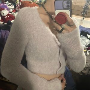 Cropped 90s fluffy sweater lavender/Lilac